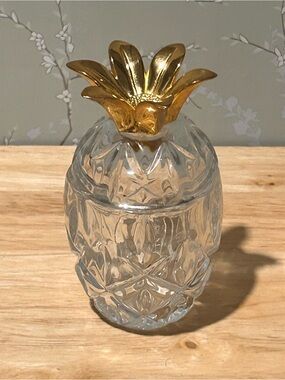 Gorham Lady Anne Crystal Pineapple Tea Light/ Votive Candle Holder